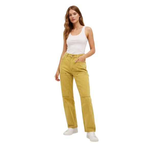 BDG Denim - Urban Outfitters BDG High‑Rise Carpenter Yellow Denim Jeans Size 24 Relaxed Fit